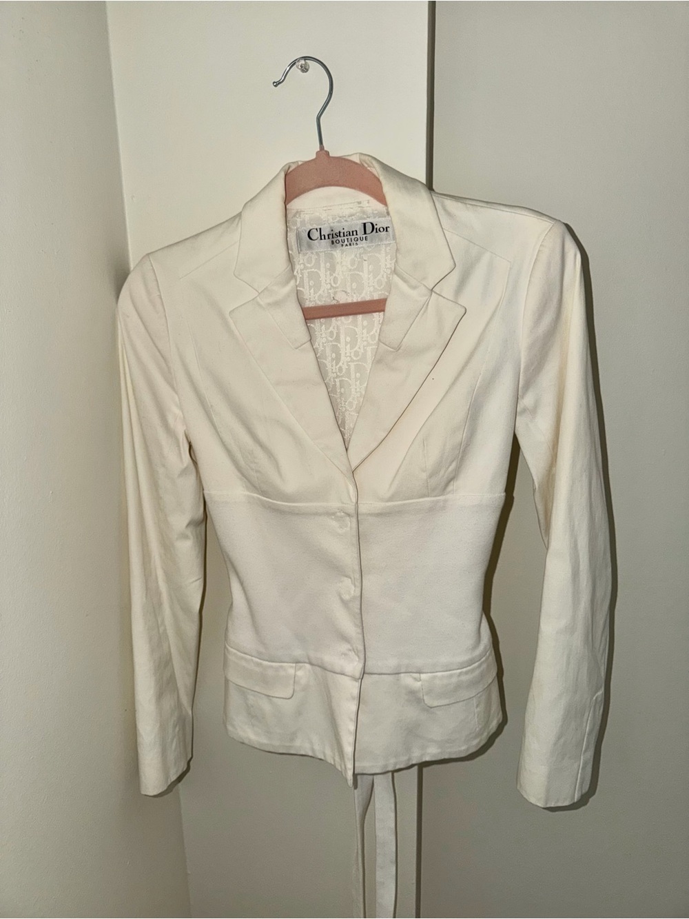 Vintage Christian Dior White Blazer Jacket